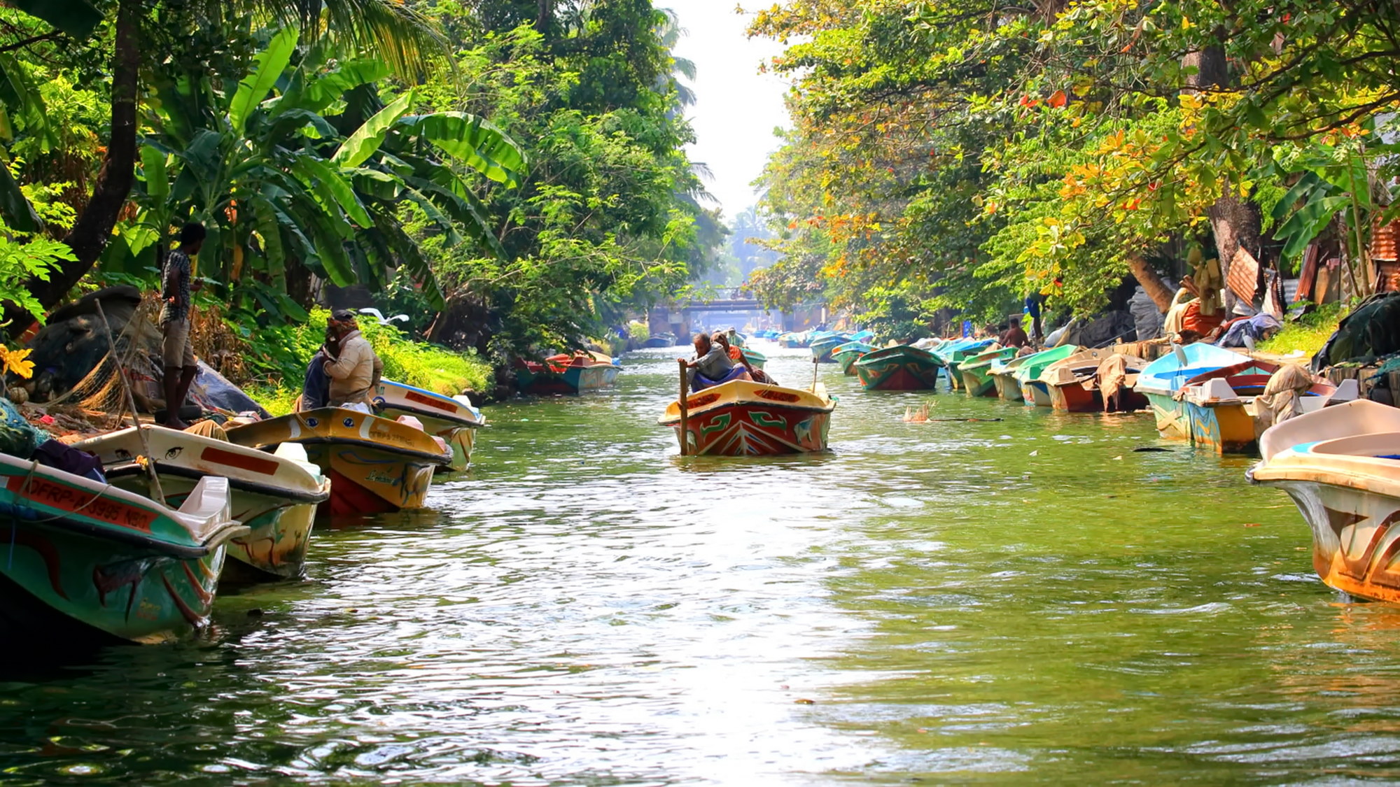 Negombo lagoon and canal scenery