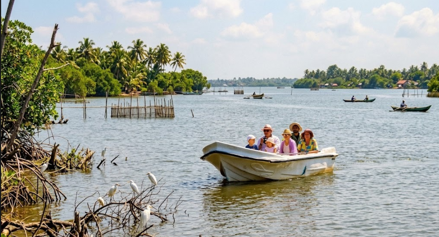 Negombo lagoon and canal scenery